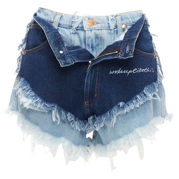 Natasha Zinko deconstructed double denim shorts - Picture 3 of 6